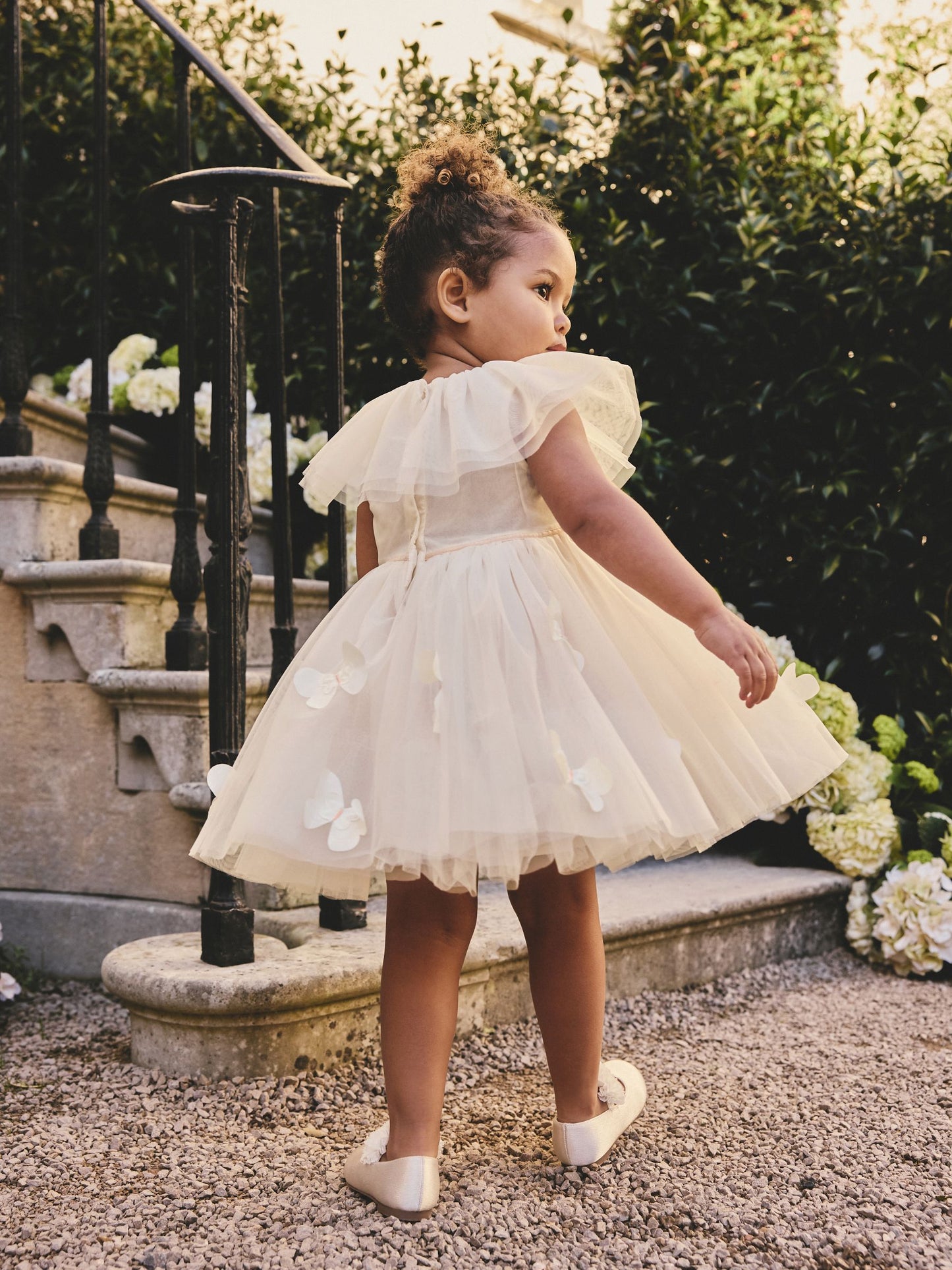 White Ruffle Collar Mesh Dress (3mths-7yrs) image 3