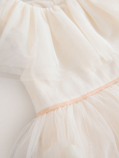 White Ruffle Collar Mesh Dress (3mths-7yrs) image 8