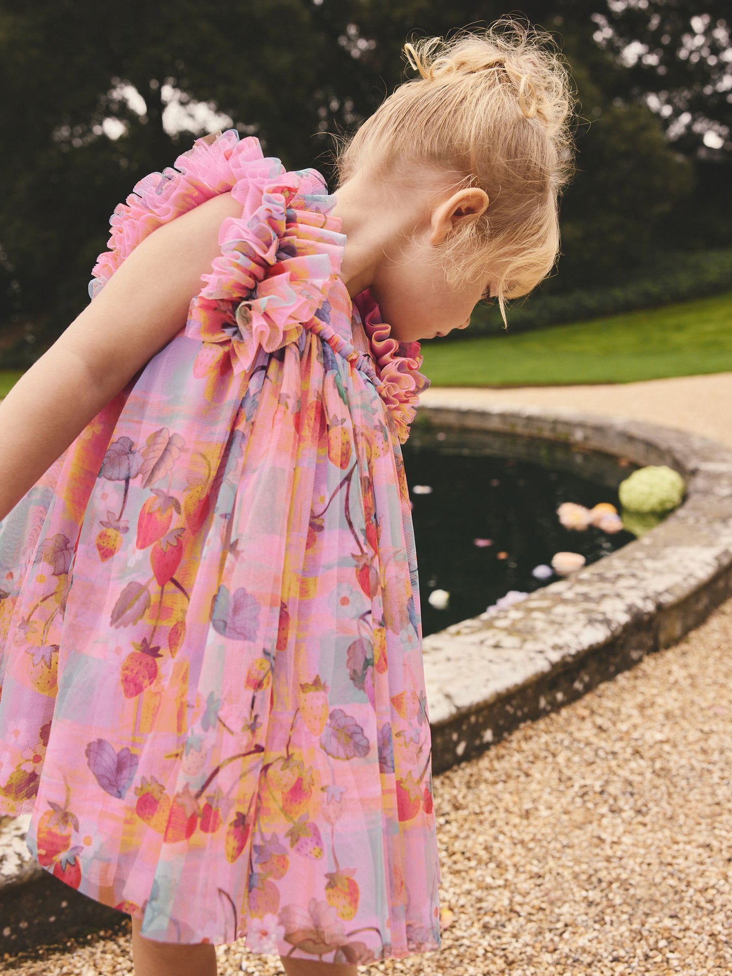 Pink Ruffle Shoulder Mesh Dress (3mths-7yrs) image 4