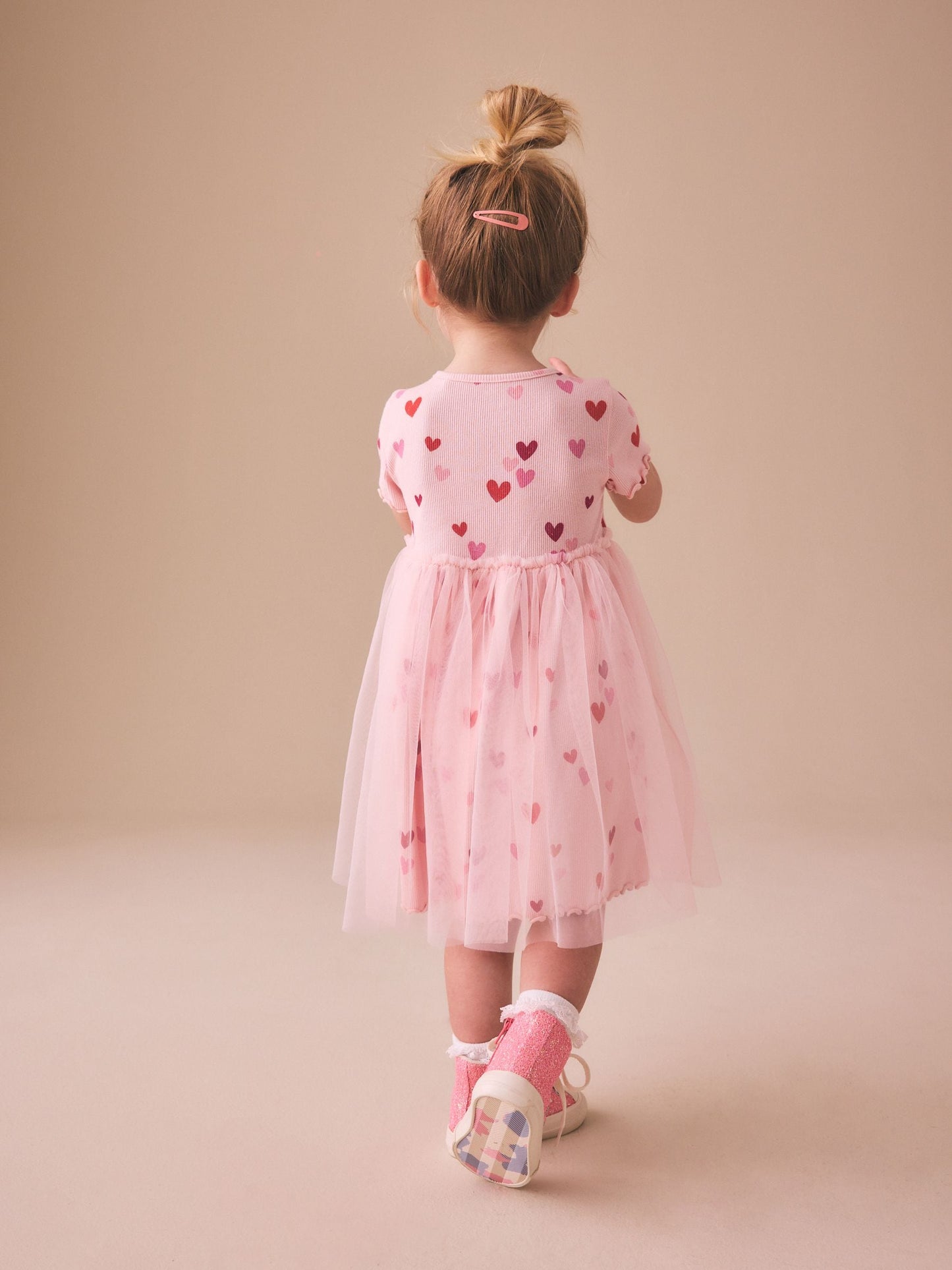 Pink Hearts Mesh Skirt Dress (3mths-7yrs) image 2