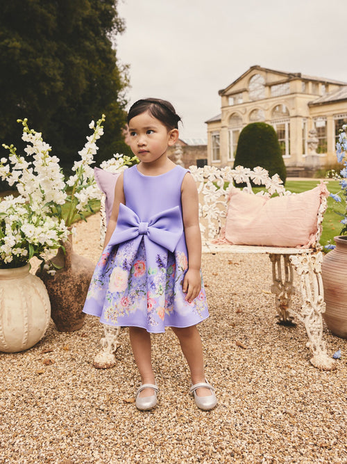 Dsiney Kidz - Lilac Floral Scuba Occasion Dress (3mths-7yrs) image 1