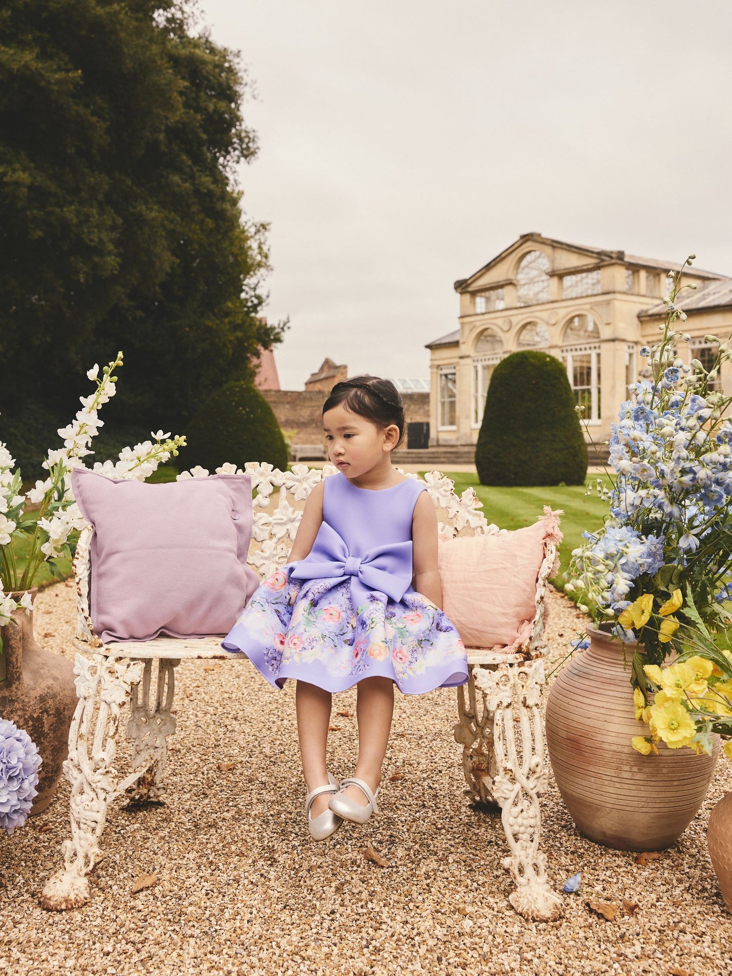 Lilac Floral Scuba Occasion Dress (3mths-7yrs) image 4