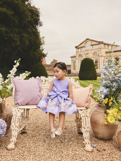 Lilac Floral Scuba Occasion Dress (3mths-7yrs) image 4