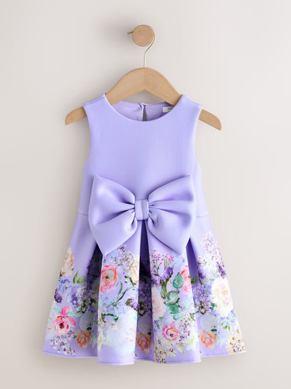 Lilac Floral Scuba Occasion Dress (3mths-7yrs) image 5