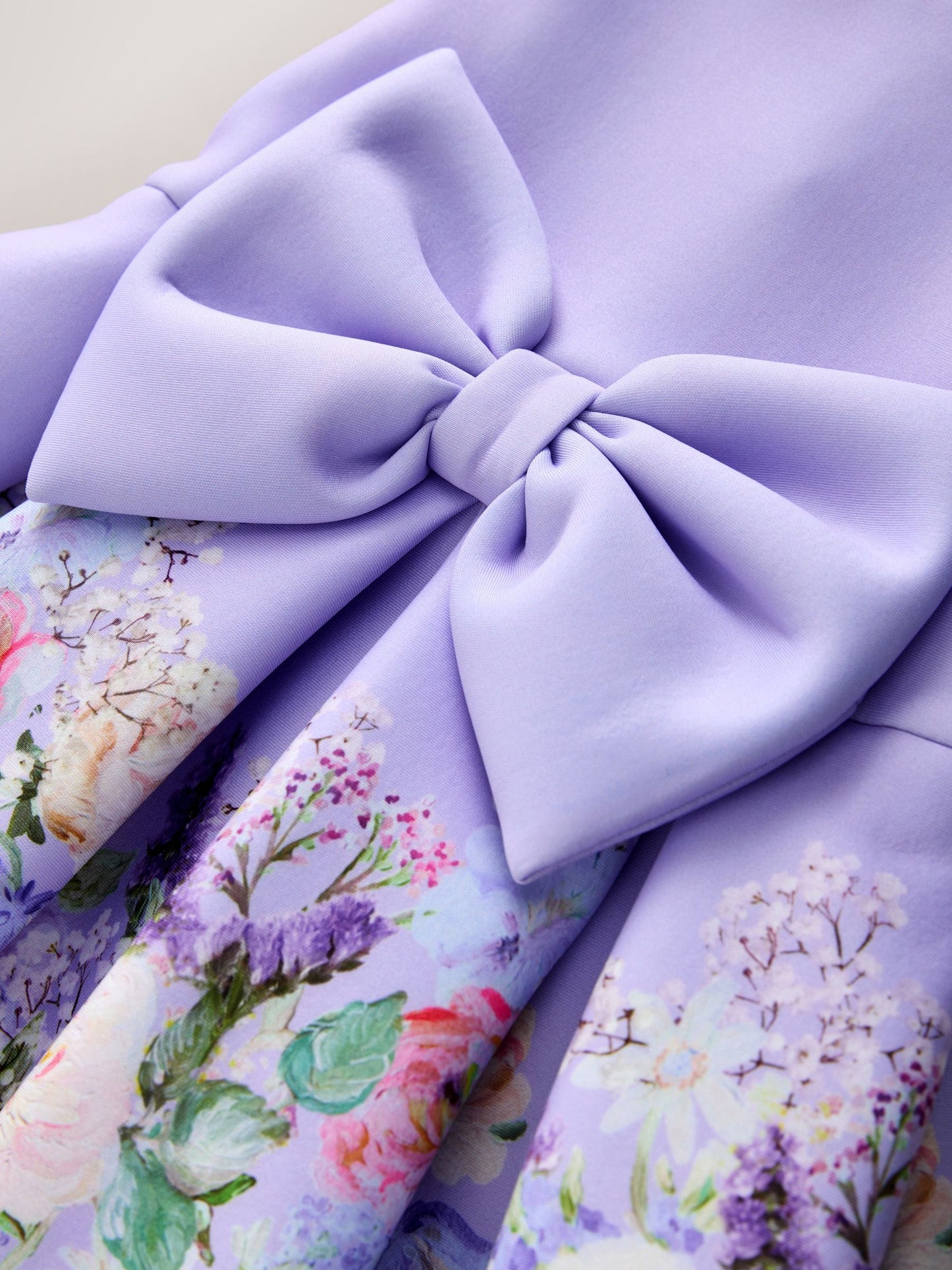 Lilac Floral Scuba Occasion Dress (3mths-7yrs) image 7