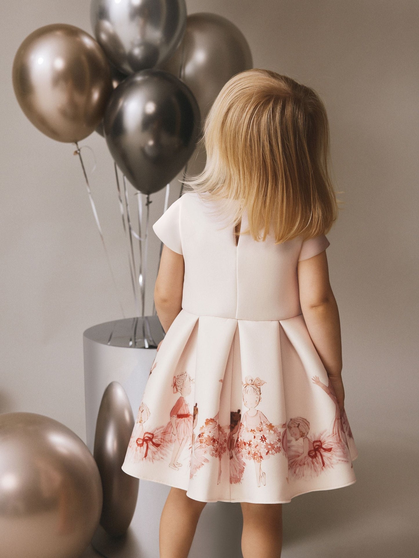 Ballet Pink Scuba Occasion Dress (3mths-7yrs) image 3