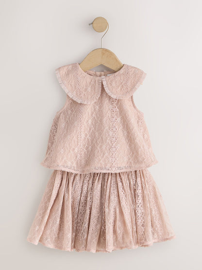 Pink Lace Top & Skirt Set (3mths-7yrs) image 5