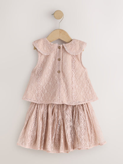 Pink Lace Top & Skirt Set (3mths-7yrs) image 7