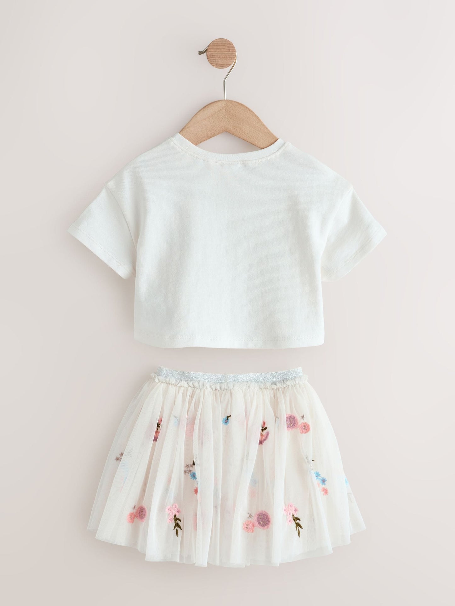 White Embroidered Top & Skirt Set (3mths-7yrs) image 6