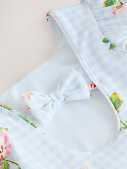 Baker by Ted Baker Gingham Print Puff Sleeve Swimsuit image 4