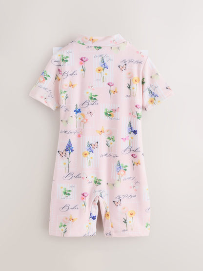 Baker by Ted Baker Floral All-In-One Swimsuit & Hat Set image 2