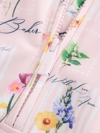 Baker by Ted Baker Floral All-In-One Swimsuit & Hat Set image 4