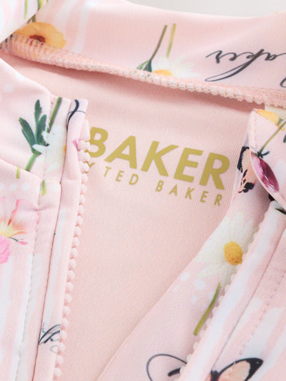 Baker by Ted Baker Floral All-In-One Swimsuit & Hat Set image 5