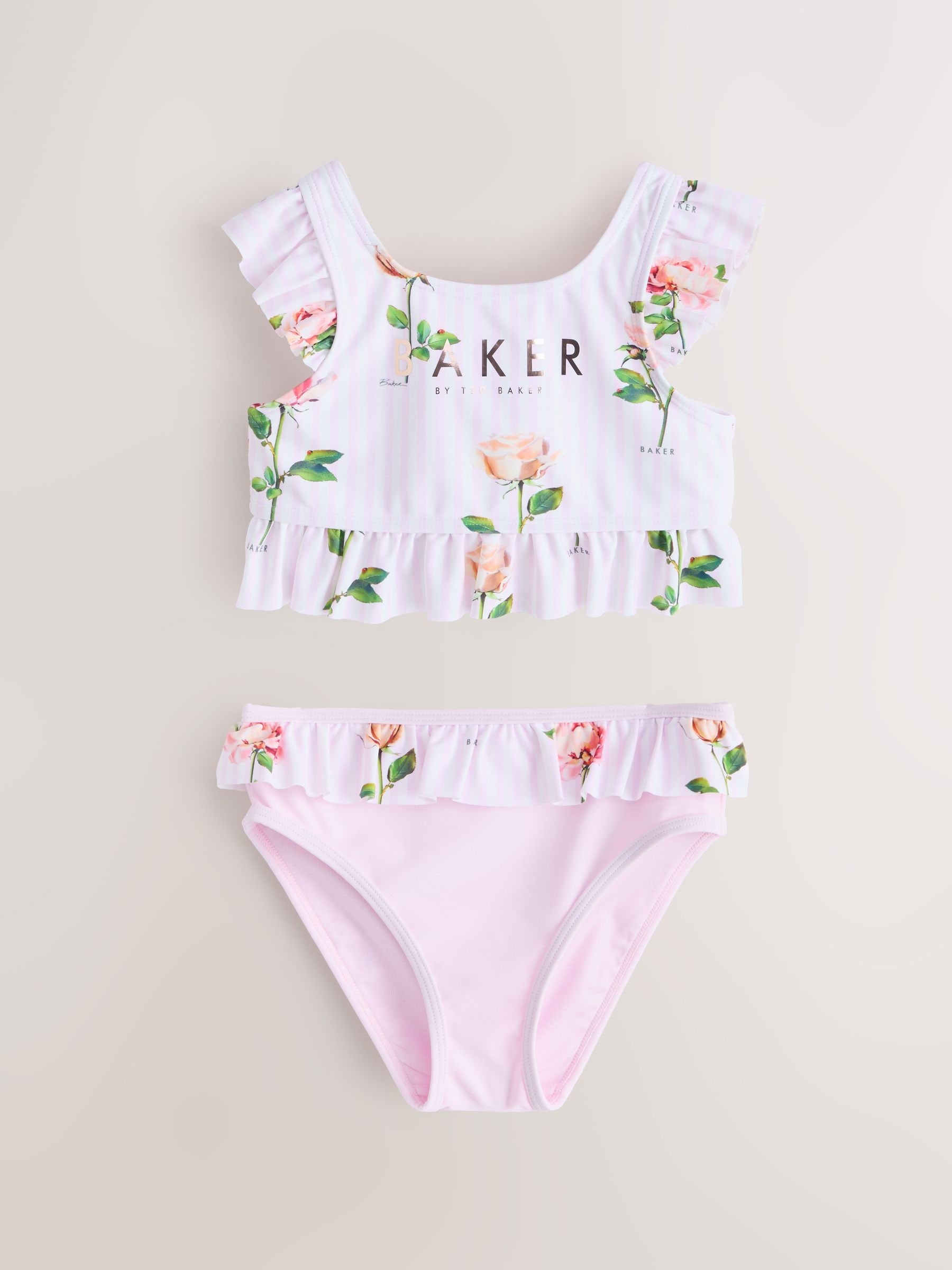 Baker by Ted Baker 2 Piece Frill Stripe Tonal Bikini image 1