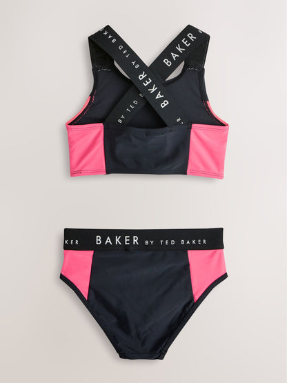 Dsiney Kidz - Baker by Ted Baker 2 Piece Colour Block Black Bikini Set image 2