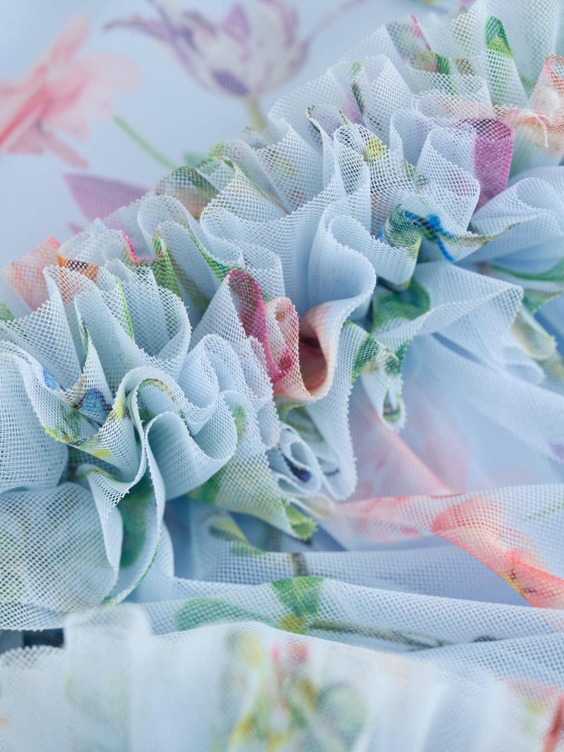 Baker by Ted Baker Blue Floral Ruffle Tiered Mesh Dress image 9