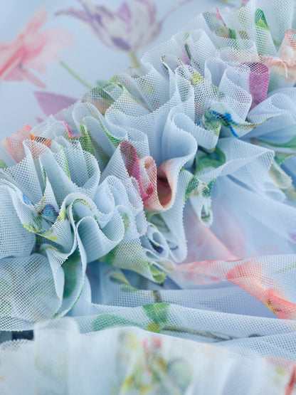 Baker by Ted Baker Blue Floral Ruffle Tiered Mesh Dress image 9