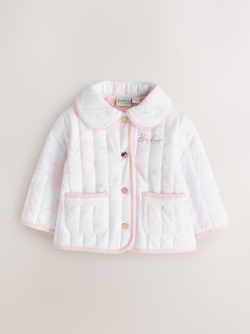 Dsiney Kidz - Baker by Ted Baker White Bunny Print Quilted Jacket image 1
