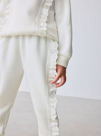 Baker by Ted Baker Cream 2 Piece Lace Trim Sweater & Joggers Set image 5