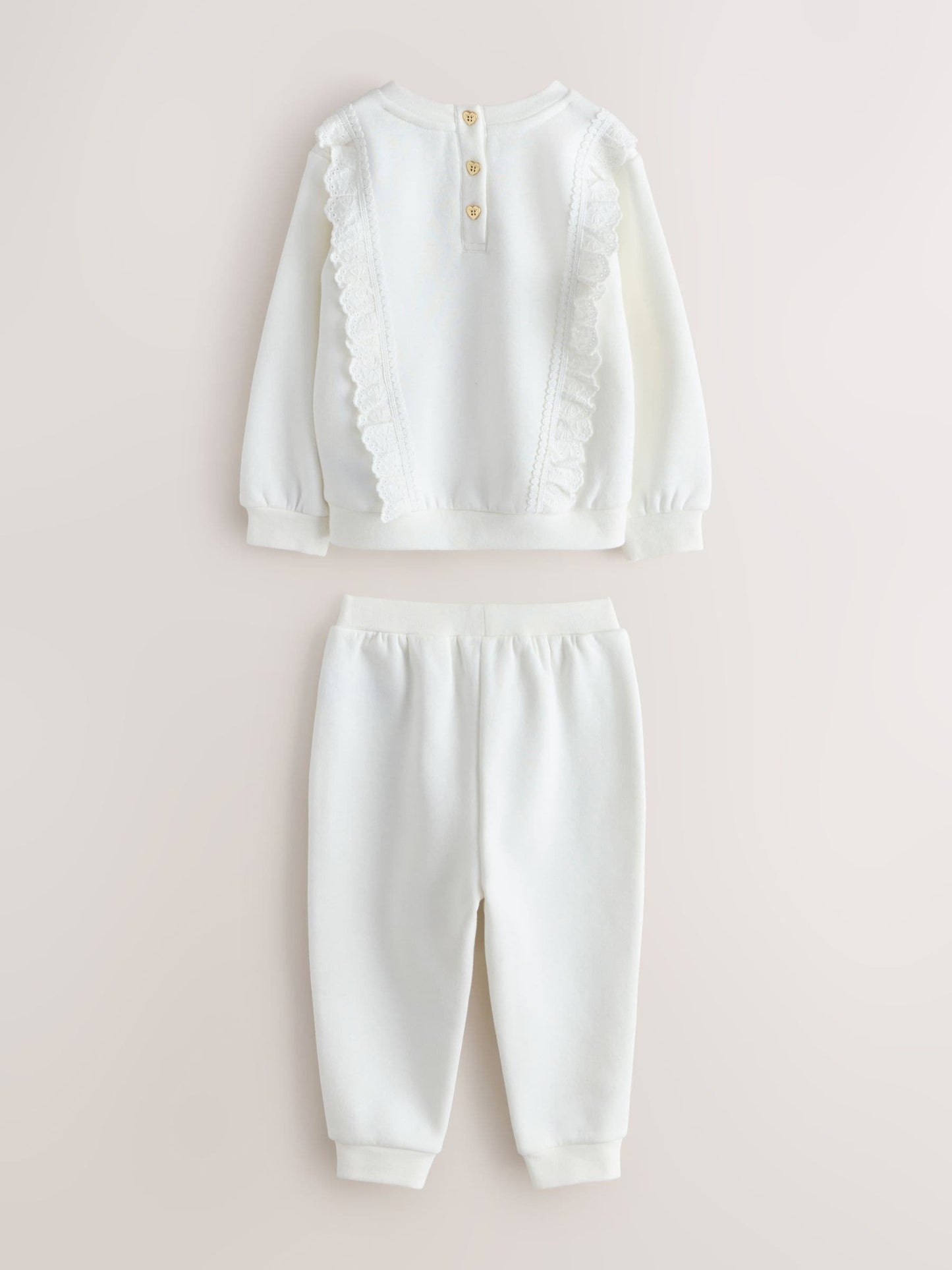 Baker by Ted Baker Cream 2 Piece Lace Trim Sweater & Joggers Set image 7