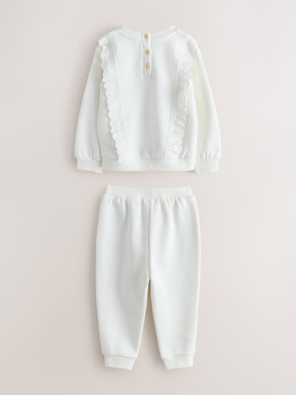 Baker by Ted Baker Cream 2 Piece Lace Trim Sweater & Joggers Set image 7