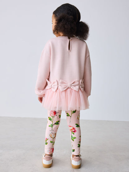 Baker by Ted Baker 2 Piece Bow Mesh Hem Sweat Top & Leggings Set image 6