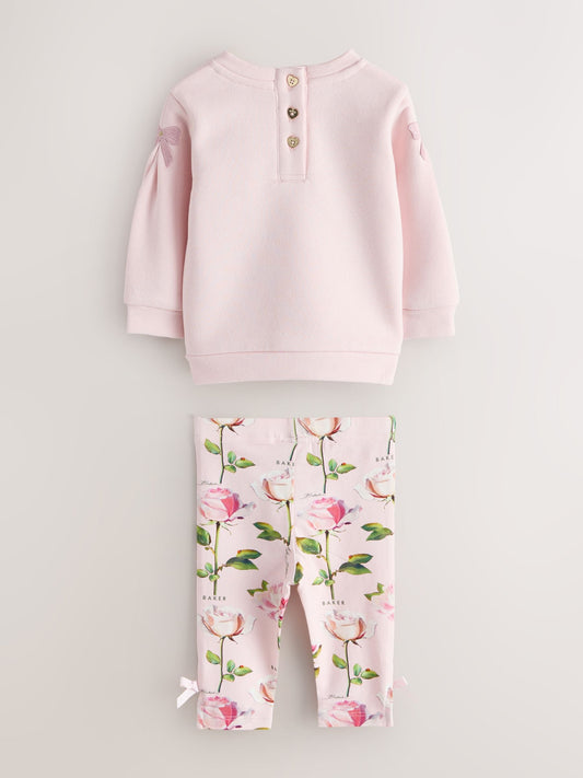 Baker by Ted Baker 2 Piece Floral Placement Sweat Top & Leggings Set image 3