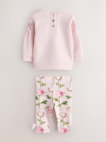 Baker by Ted Baker 2 Piece Floral Placement Sweat Top & Leggings Set image 2