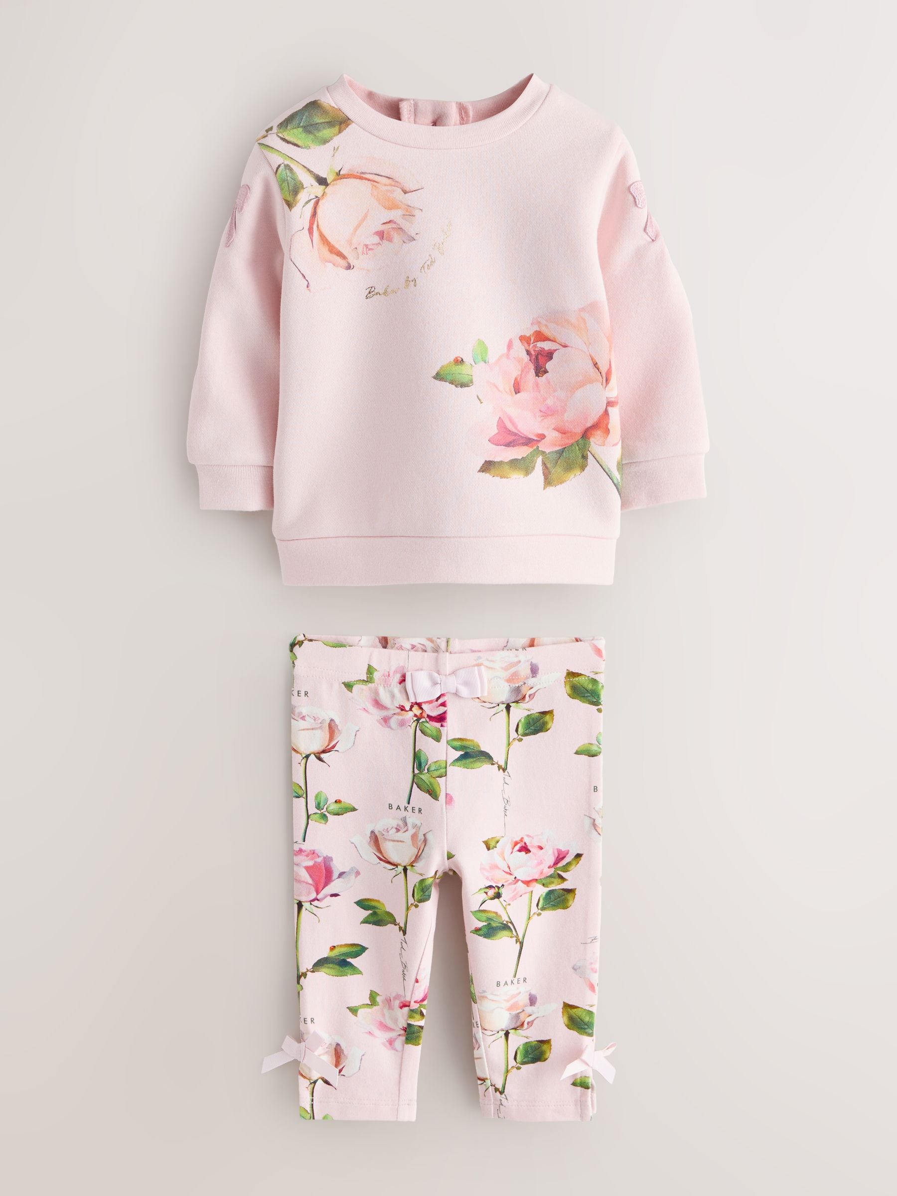 Baker by Ted Baker 2 Piece Floral Placement Sweat Top & Leggings Set image 1