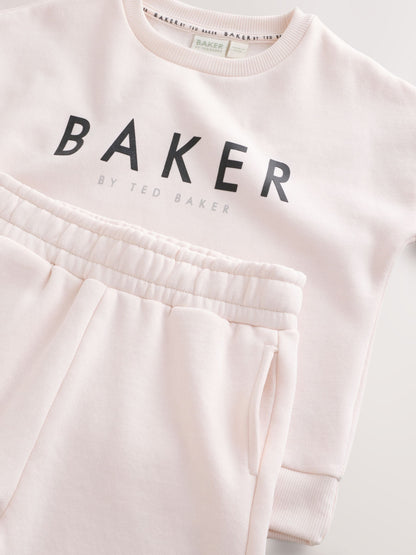 Baker by Ted Baker Cream 2 Piece Bow Applique Sweat & Wide Leg Joggers Set image 10