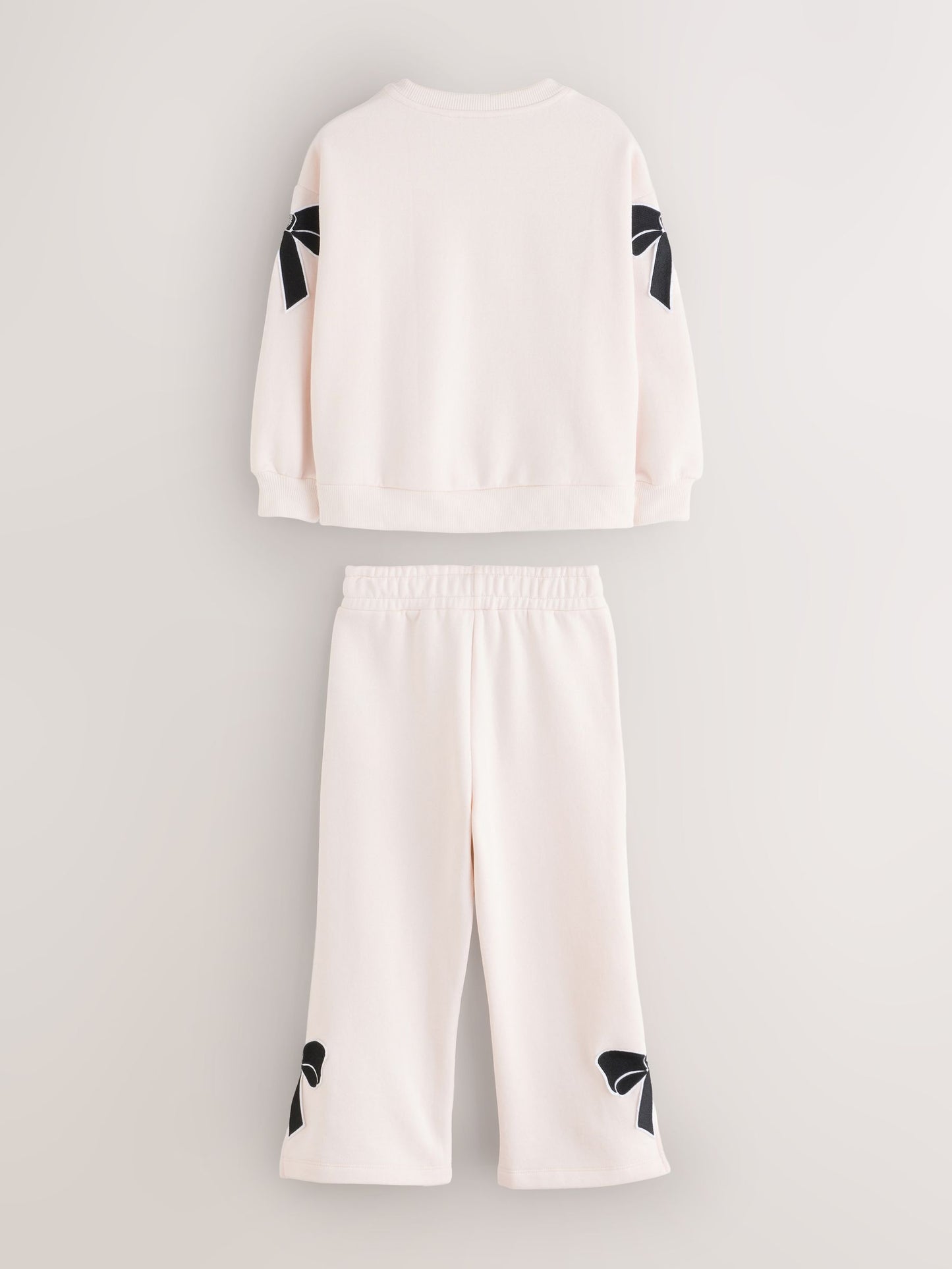 Baker by Ted Baker Cream 2 Piece Bow Applique Sweat & Wide Leg Joggers Set image 9