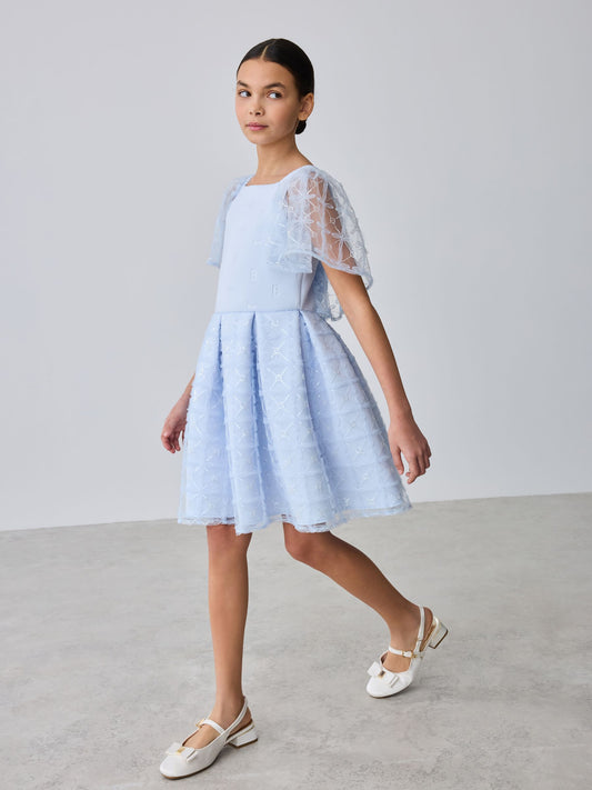 Baker by Ted Baker Mesh Overlay Angel Sleeve Scuba Dress image 1