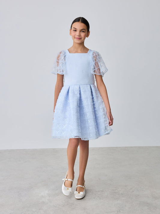 Baker by Ted Baker Mesh Overlay Angel Sleeve Scuba Dress image 2