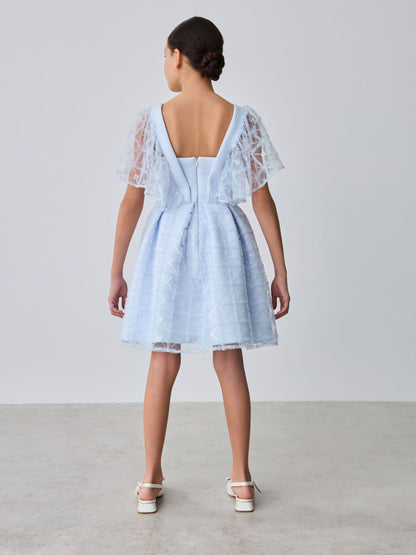 Baker by Ted Baker Mesh Overlay Angel Sleeve Scuba Dress image 4