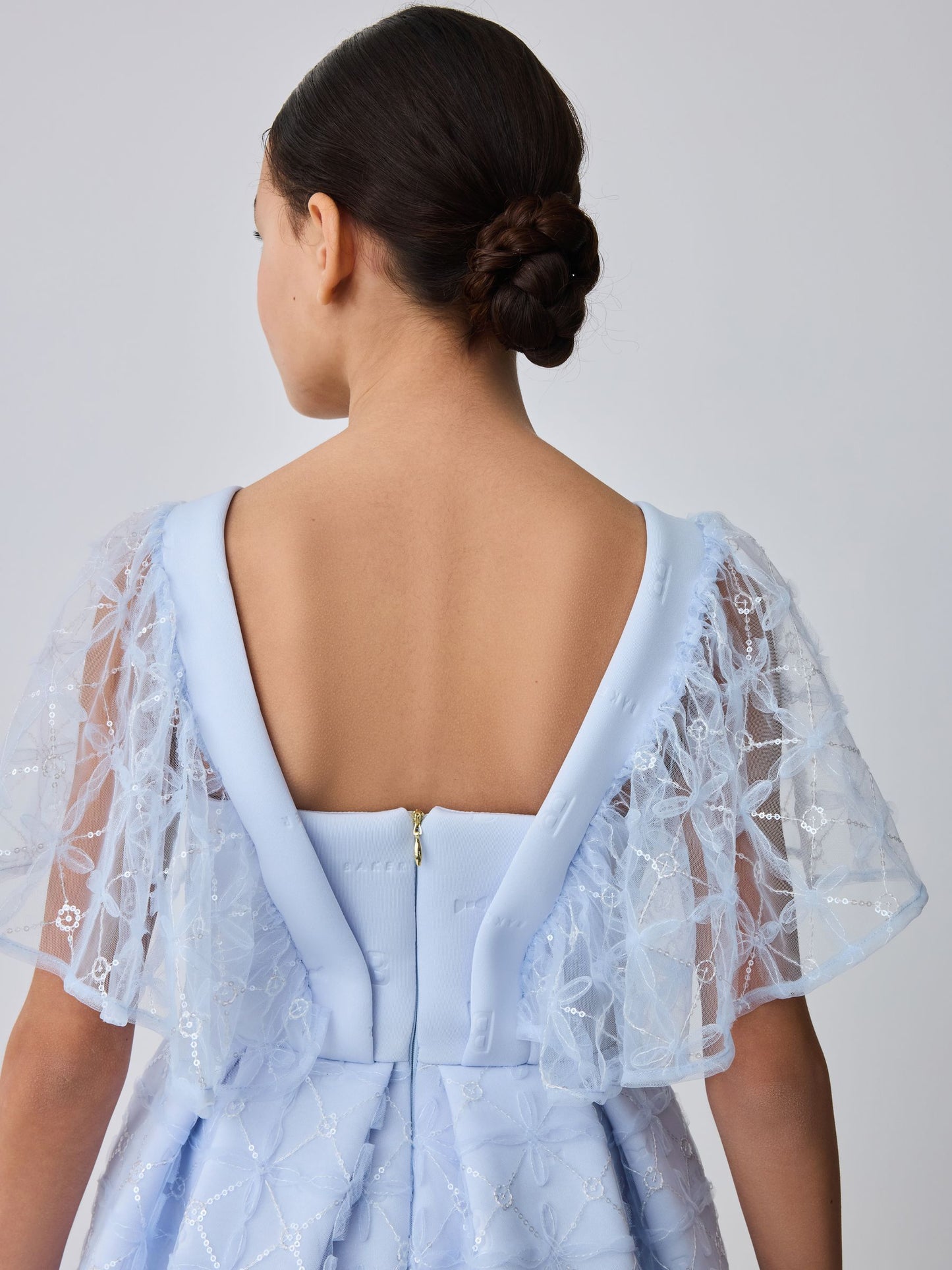 Baker by Ted Baker Mesh Overlay Angel Sleeve Scuba Dress image 5