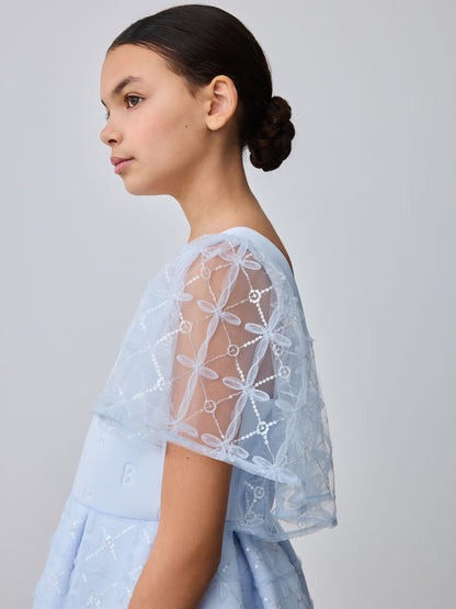 Baker by Ted Baker Mesh Overlay Angel Sleeve Scuba Dress image 6