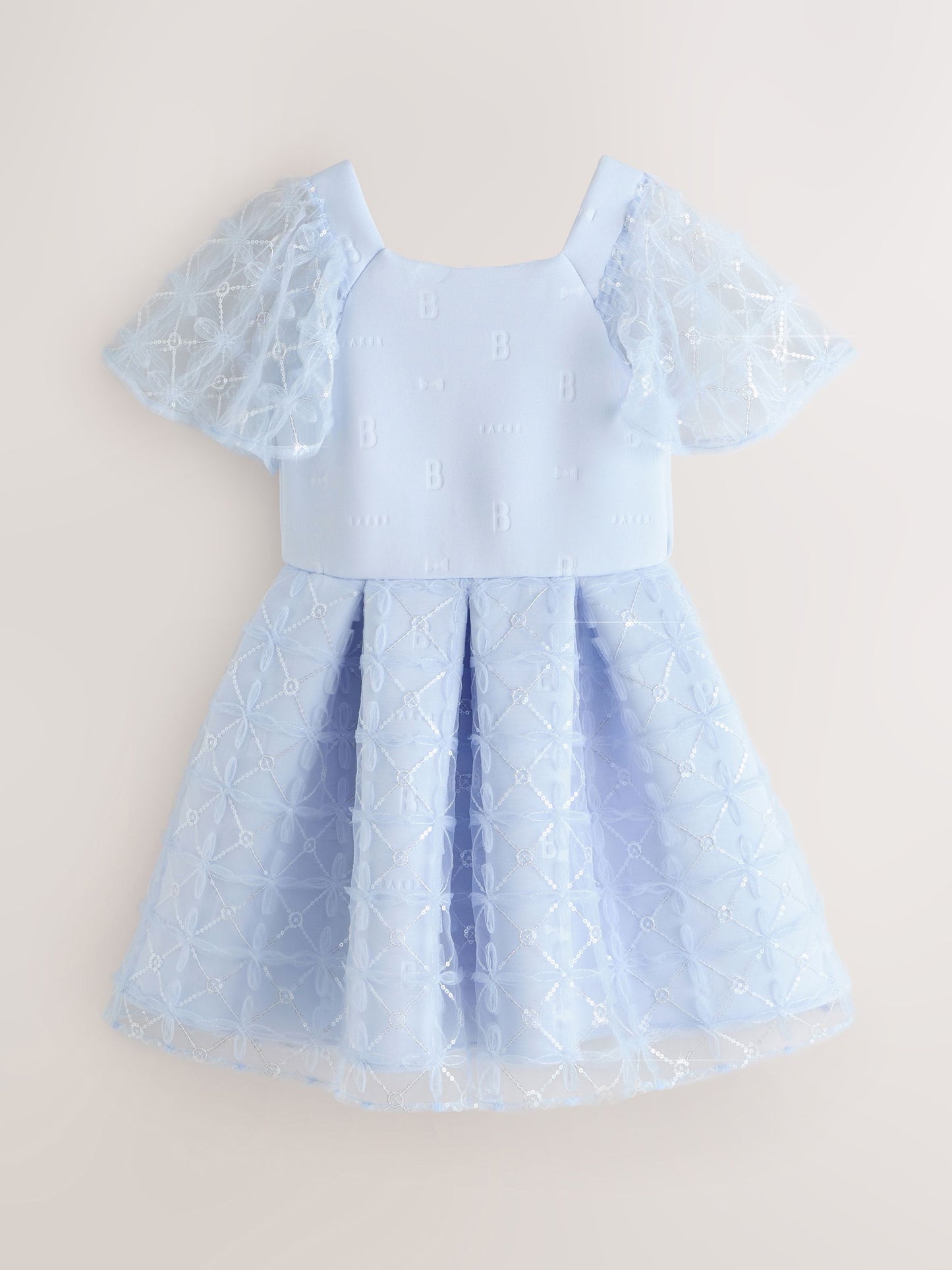 Baker by Ted Baker Mesh Overlay Angel Sleeve Scuba Dress image 7