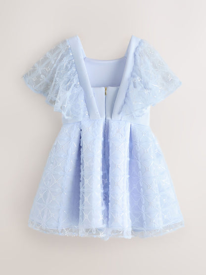 Baker by Ted Baker Mesh Overlay Angel Sleeve Scuba Dress image 8
