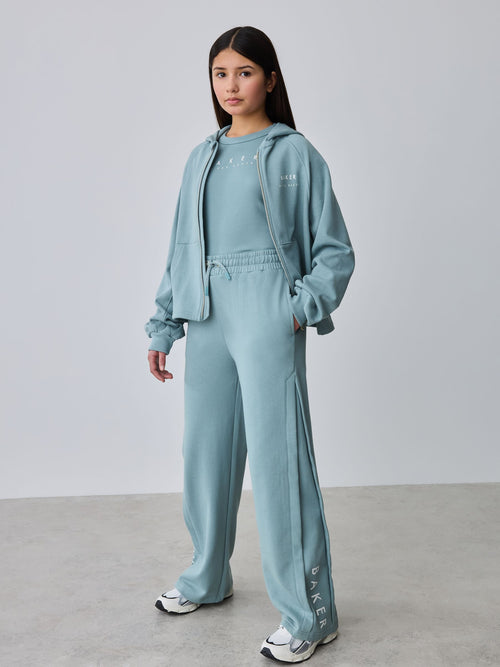 Baker by Ted Baker 3 Piece Blue Vest Hoodie & Wide Leg Joggers Set image 1