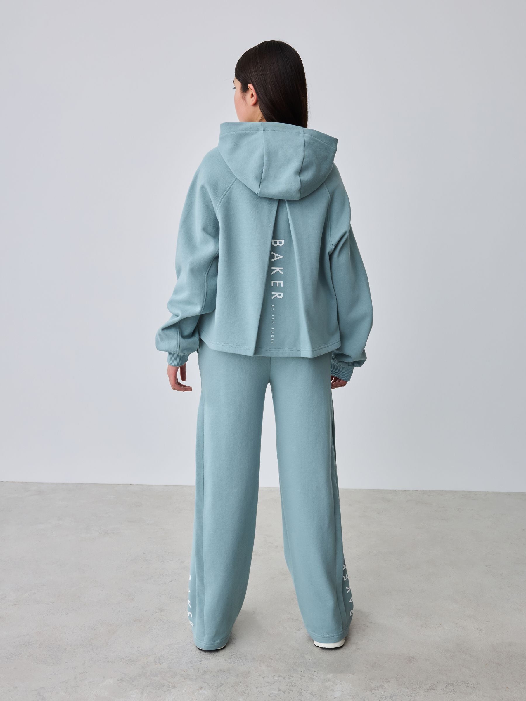 Baker by Ted Baker 3 Piece Blue Vest Hoodie & Wide Leg Joggers Set image 4