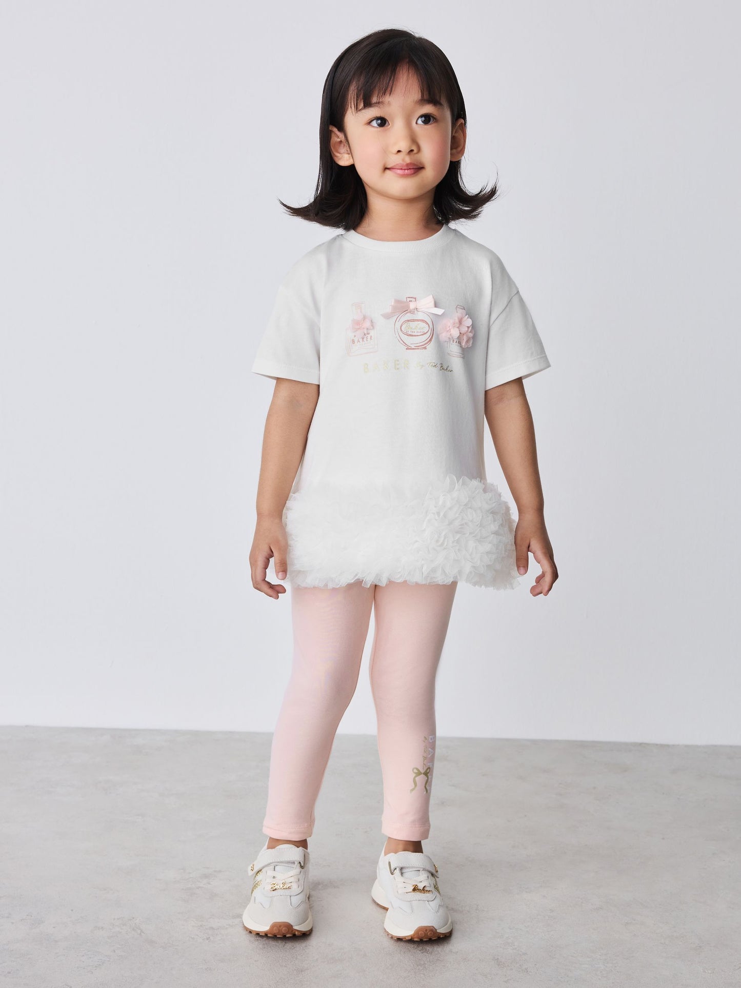 Baker by Ted Baker 2 Piece Ruffle Mesh Hem T-Shirt & Leggings Set image 1