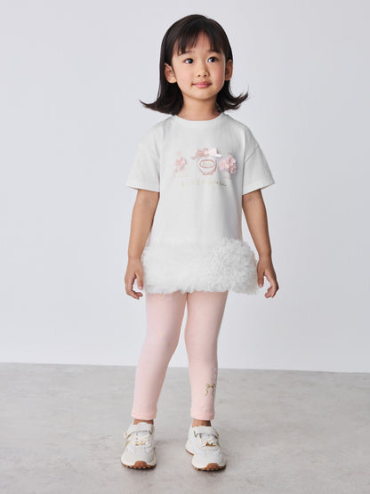 Baker by Ted Baker 2 Piece Ruffle Mesh Hem T-Shirt & Leggings Set image 1