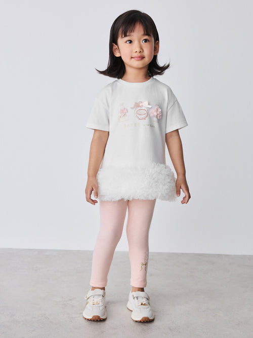 Baker by Ted Baker 2 Piece Ruffle Mesh Hem T-Shirt & Leggings Set image 1