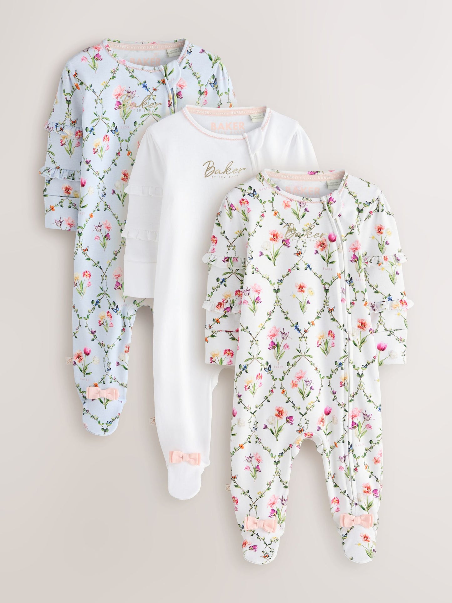 Baker by Ted Baker 3 Pack Sleepsuits image 1