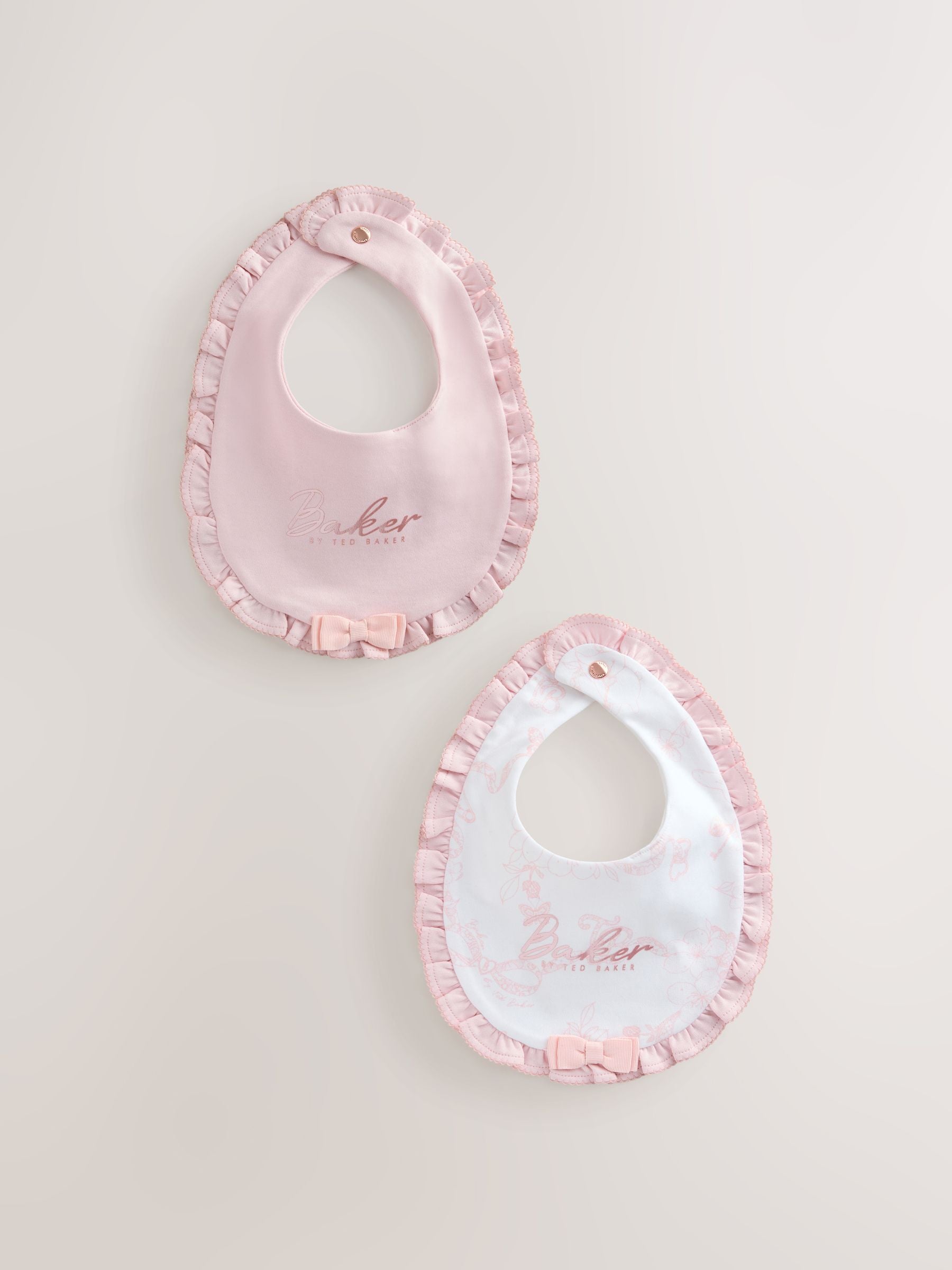 Baker by Ted Baker 2 Pack Pink Layette Bibs image 1