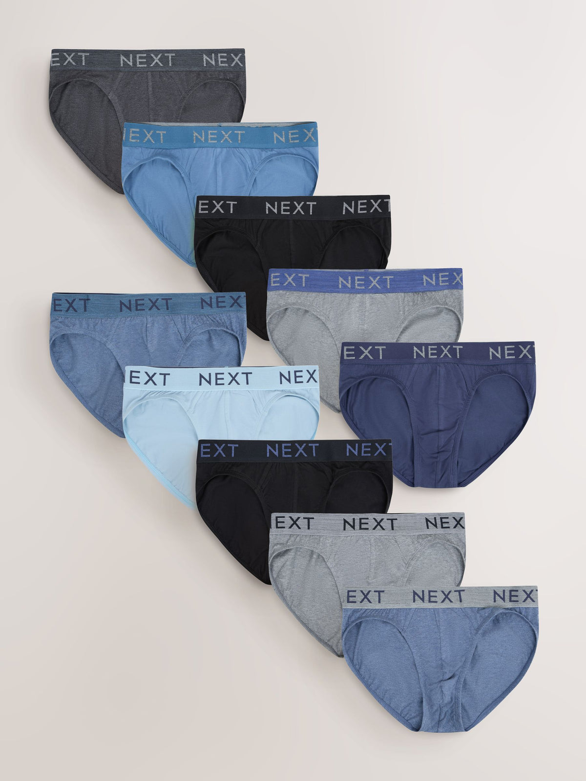 Dsiney Kidz - Blue / Grey Marl 10 pack Cotton Rich Briefs image 1