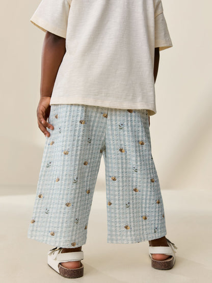 Green Gingham Bee Wide Leg Trousers (3mths-7yrs) image 2
