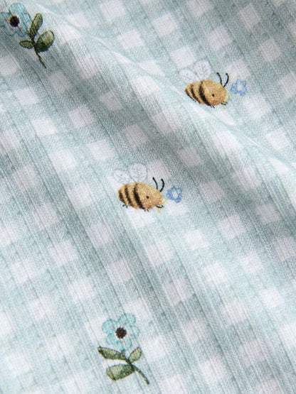 Green Gingham Bee Wide Leg Trousers (3mths-7yrs) image 6