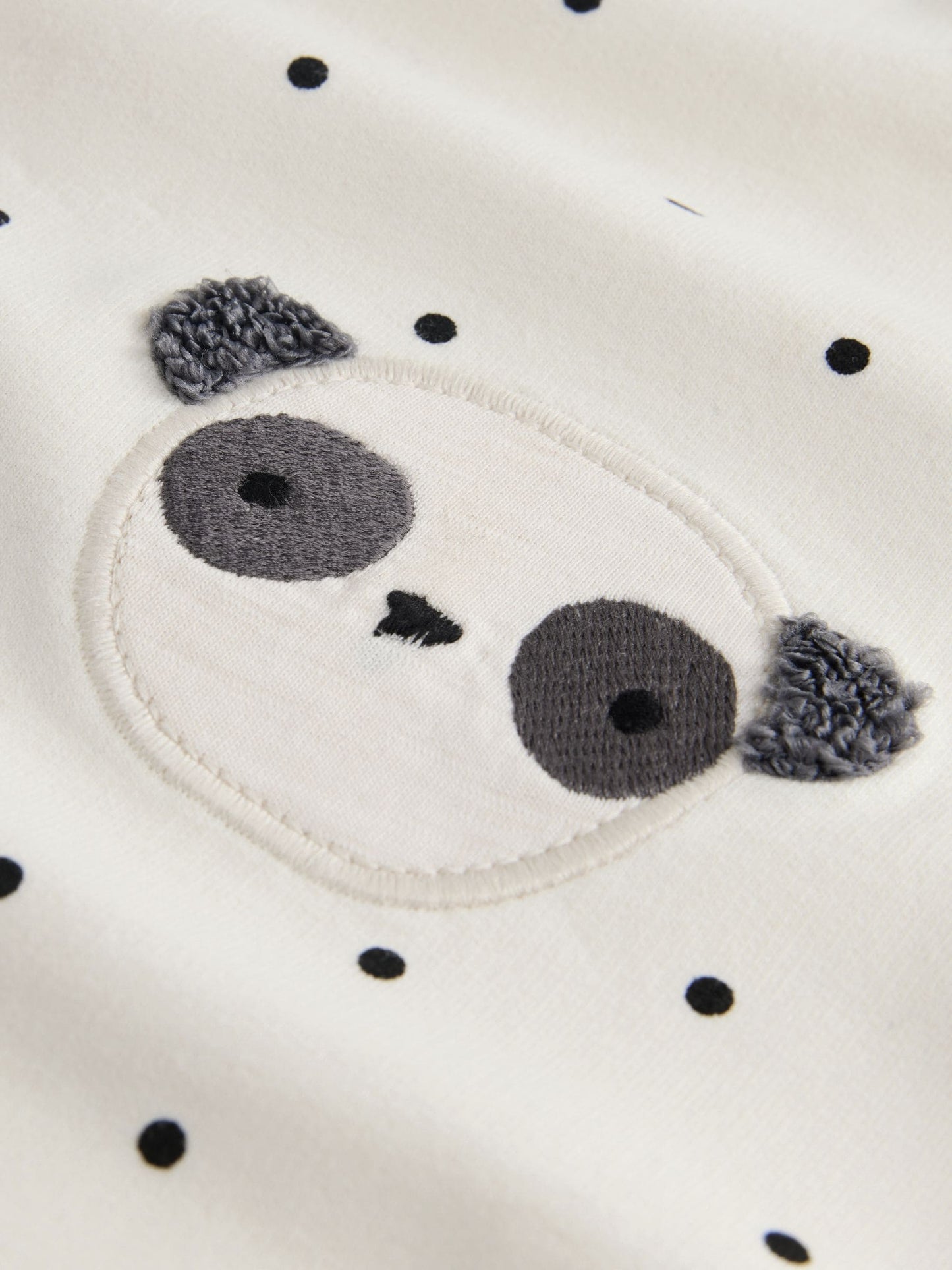 White Mono Spot Bears Embellished Barrel Trousers (3mths-7yrs) image 8