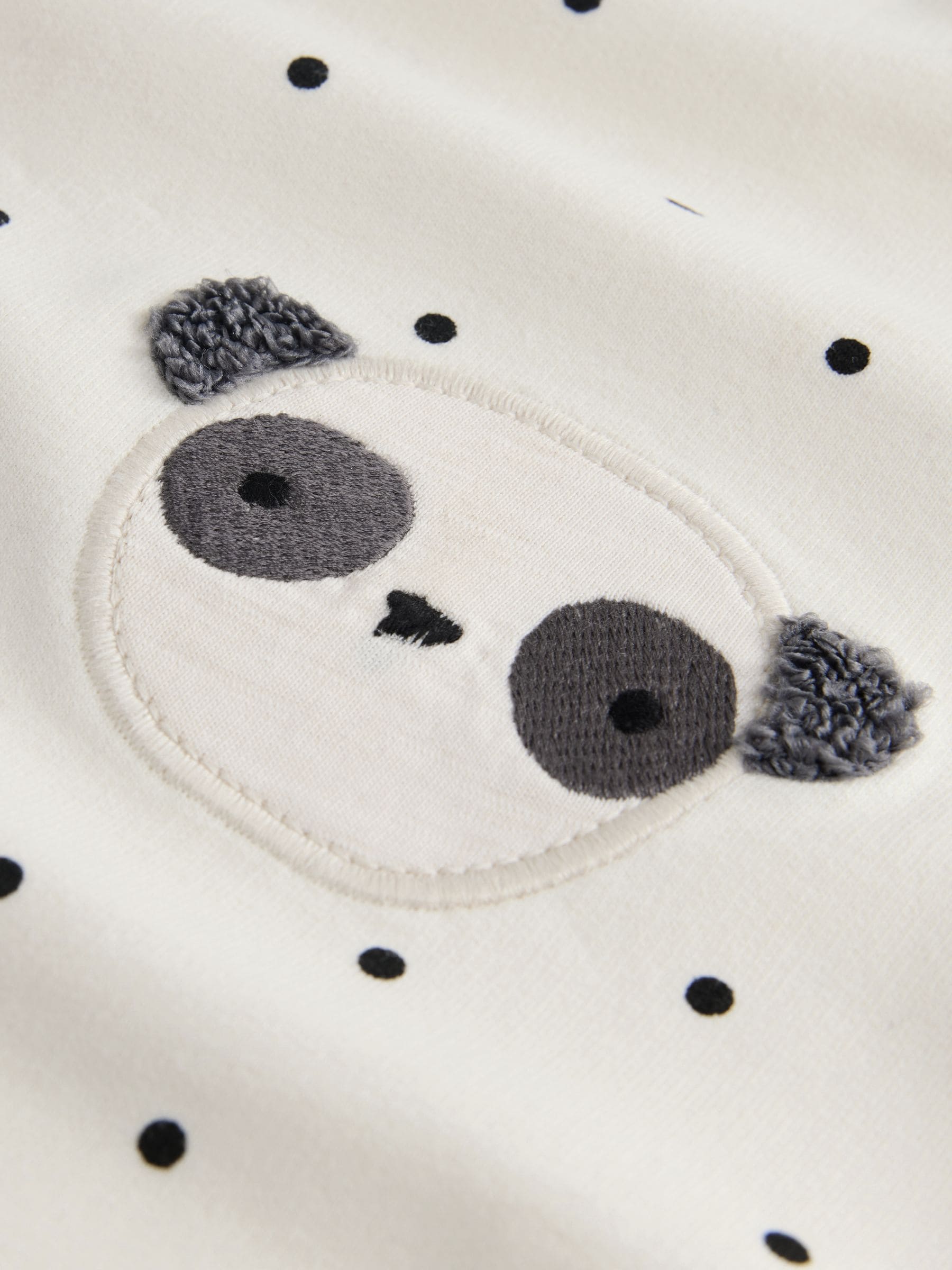 White Mono Spot Bears Embellished Barrel Trousers (3mths-7yrs) image 8